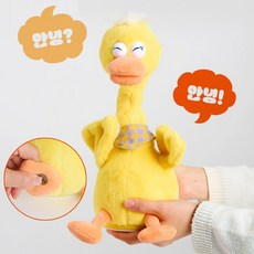 말따라하는 오리 인형 노래하고 춤추는 동물 작동 따라쟁이 장난감, 1개, 혼합