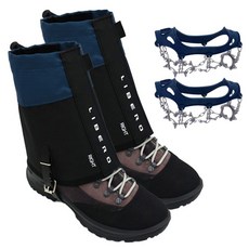 LIBERO 체인 13피크 아이젠 + 숏스패츠 세트, 블루 + 네이비