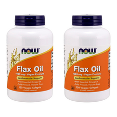 NOW Foods 亞麻仁油素食軟膠囊 1000mg, 120顆, 2罐