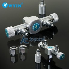 【AC草影】一對二精準微調閥 二氧化碳分接器 CO2分接 一分二氣體分接, 1個, WYIN 萬引 一對二精準微調閥