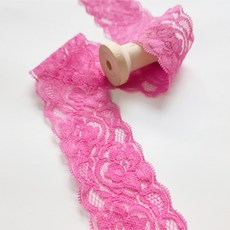 스판 라셀레이스 꽃핑크 5cm 꽃문양, 1개