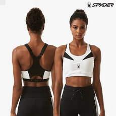[백화점 정품] 스파이더 여성 로고 밴드 트레이닝 브라탑 SPGFCNBR252WWHT