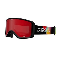 Giro Sagen 성인용 스노우 고글 - 울트라 블랙/옐로우 렌즈가 있는 레드 플로우 스트랩 212470, 블랙 앵글 - 앰버 스칼렛
