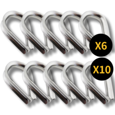 (6개 10개 세트) 아이맥스몰 스텐 심블 와이어 로프 보호대, 6개