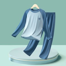 莫代爾兒童睡衣男童家居服套裝空調服青少年秋衣秋褲女童內衣透氣
