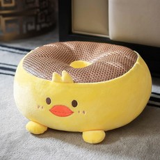 두꺼운 다다미 쿠션 바닥 매트 부드러운 엉덩이 패드 가정용 베란다 창가 방석 의자 매트, 작은(38x38x16cm), 사계절 옐로우 작은 오리 시원한좌석, 3박스