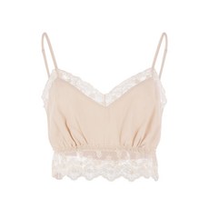 시몬로샤 레이스 트리밍 V넥 탑