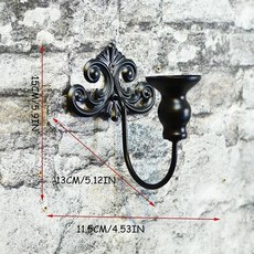 벽걸이 촛대 벽 램프 향기로운 촛불 장식 골드 블랙 캔들 홀더 홈바 야외 랜턴, 2. Black, A. 1개