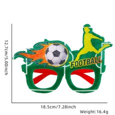 2026 미국캐나다멕시코 월드컵 축구 테마 파티 장식 응원용 사진 소품 안경 프레임, 프리 사이즈, 그린 코트 슈팅 모델, 1개
