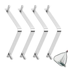 Gallipower 수영장 브러시 폴 V자형 클립 4개 푸시 버튼 스프링 클립 수영장 폴 부품 폴용 수영장 후크 스테인리스 스틸 클립 더블 핀 스프링 버튼 클립 브러시