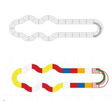 오르비 4륜구동 레이싱 트랙 어셈블리 대각선 Tamiya Racing, 랜덤 발송, 1.6x6m, 1개