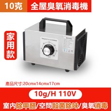 臭氧消毒機 10g/H 定時除甲醛殺菌除味 110V, 銀色, 家用款-110V臭氧機