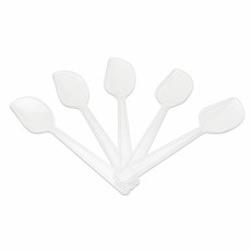 嚴選shop 透明馬卡龍布丁湯匙30入 免洗塑膠小湯匙組 方便衛生, 透明, 1個