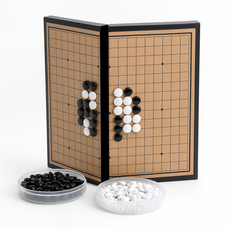 미룬토 휴대용 접이식 바둑 오목 자석판 세트, 28.5 x 28.5cm, 1개, 믹스컬러