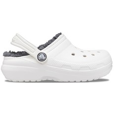 Crocs 經典內襯木屐兒童白色灰色 (207010_10M)