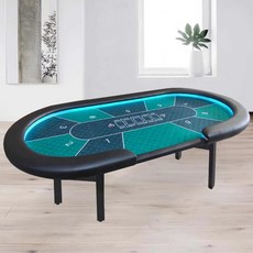 텍사스 홀덤 칩 접이식 테이블 카지노 포커 파티게임, 녹색 라이트 (213x106cm)