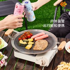 蜂窩不沾烤盤 戶外露營燒烤盤 圓形煎烤盤, 1個, 410材質*34CM單柄