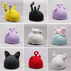 新款卡通玲娜貝兒頭盔帽：滑雪、電瓶車通用可愛頭盔套，單雙板滑雪頭盔罩, 1個, 均碼,白帽子