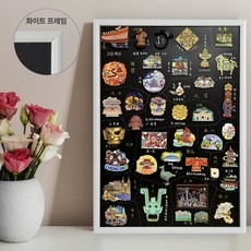 여행마그넷보드 아치 액자 칠판 냉장고 벽걸이 기념 아치형, 화이트