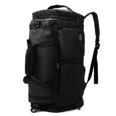 乾濕分離健身包 男運動訓練手提包 大容量雙肩行李旅行包, 黑色, 1個