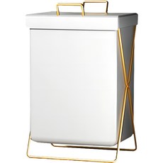 제이케이 다용도 빨래 장난감 정리 수거함, 골드그레이 커버형, 1개