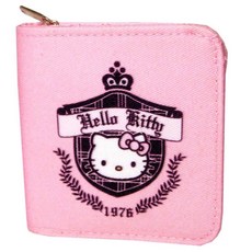정품 Sanrio 헬로 키티 'Prep 1976' 지갑/지퍼 동전 지갑 핑크