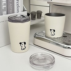 LM2 可愛小狗美式咖啡杯 不銹鋼保冷保溫杯 245ml, 1個, 杯245ml,ins小狗咖啡杯