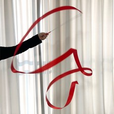 리듬체조 리본 4m 레드 리본막대