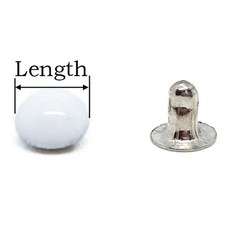 세트 50 신발 의류 가방 컬러 버섯 네일 가죽 황동 공예 구리 리벳 라운드, 5mm 50Set, White