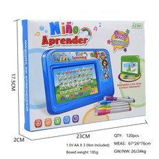 西班牙語英語平板二合一畫板平板英文西文點讀機kids toy玩具, 西班牙語英語平板:1個