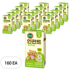 베지밀 유아용 뉴 인펀트 프리미엄1 미드 두유 190ml, 1, 160개