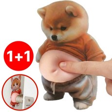 엘로레 말랑쫀득 뱃살 강아지 고양이 문콕방지 스티커, 2개, 통통시바견