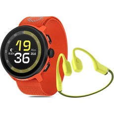 SUUNTO 순토 Run 스포츠 시계 러닝 GPS 오렌지 텍스타일 스트랩 포함 소닉 오픈 이어 골전도 블루투스 헤드폰 라임 203195, SUUNTO 순토 Run 스포츠 시계 러닝 GPS 오렌
