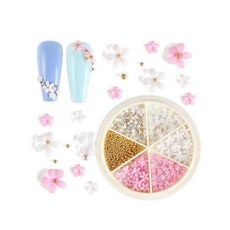QN3U8Z37_58 꽃진주 플라워펄 웨딩 네일파츠 세트 6종, QN3U8Z37_58 꽃진주 플라워펄 웨딩 네일파츠 세