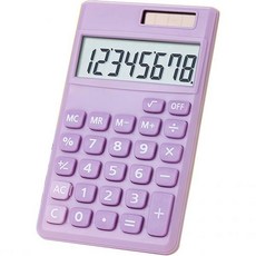 귀여운 계산기 컬러풀 예쁜 학교 사무실 가정용 기본 데스크탑 포켓 사이즈 미니 (보라색), Purple