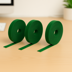 유니팡 잘라쓰는 케이블 정리 벨크로 원예 식물 선정리 타이, 그린, 3개