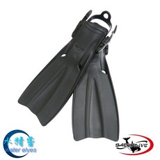 SAEKODIVE 橡膠潛水蛙鞋(快卸扣) - 水精靈- 2081, 黑色,M