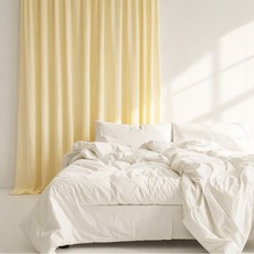소프트 옐로우 쉬폰 커튼 내추럴 창문 커튼