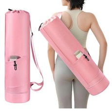 대용량 요가 매트 보관 가방 조절 스트랩 드로스트링 피트니스 캐리어 다기능 방수 짐, 1개, 2. Pink