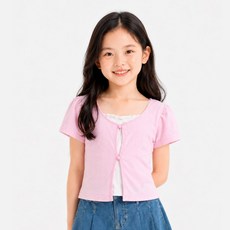 로엠걸즈 ##예쁜가디건+레이어드 여름가디건 티셔츠