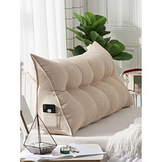 등쿠션 삼각 등받이 허리 침대 푹신한 집순이 필수템 롱 삼각등쿠션, 그레이 길이100x높이50x두께20cm