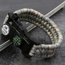 hyg 서바이벌 생존 팔찌 캠핑 멀티툴 라이트밴드 그레이M 안전 키트 생존 도구 물품 서바이컬 키트