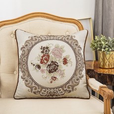 다기능 순면 이불 겸용 두꺼운 쿠션, 플로럴 블룸 라이트커피 순면 이불