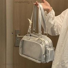 韓系大容量痛包 追星包包 肩背包 斜背包 側背包 手提包 機車包 演唱會單肩包, 銀色