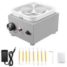 미니 전기 도자기 물레 기계 미술 공예용 세라믹 점토 도구 회전판 트레이 조각 키트, 3. Grey EU Plug, 1g