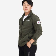 高級刺繡絨毛極地外套 軍綠色