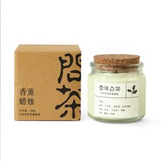 問茶 茶香香氛蠟燭 大豆植物蠟 家居香薰, 1個, 雪域白茶, 雪域白茶