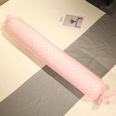대형 커버분리 롱 바디필로우 안고자는 사탕베개, 핑크 물방울 무늬