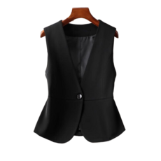 여성 정장 베스트 슬림 브이넥 쇼트 베스트