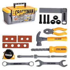 兒童工具箱玩具套裝 過家家 電鑽 寶寶維修 理臺 擰螺絲 益智多功能, 手提工具箱, 1個